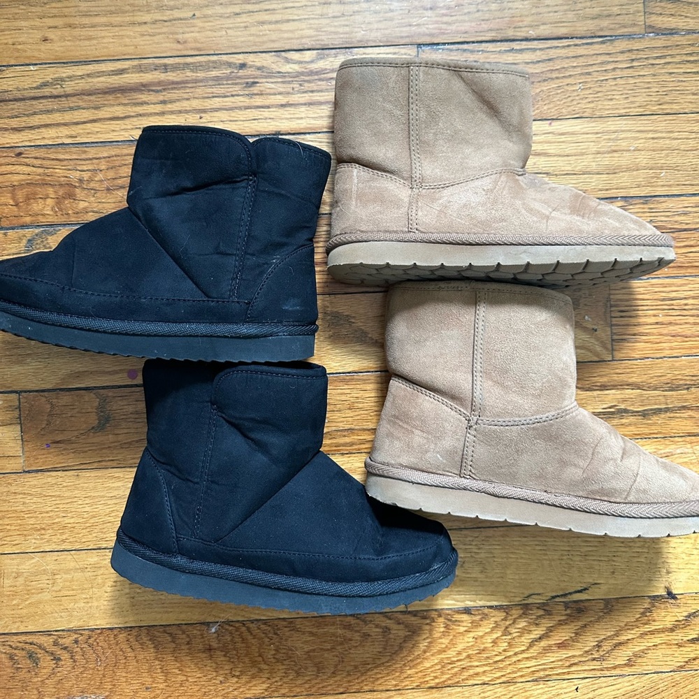 Two pairs of girls size 1 winter boots